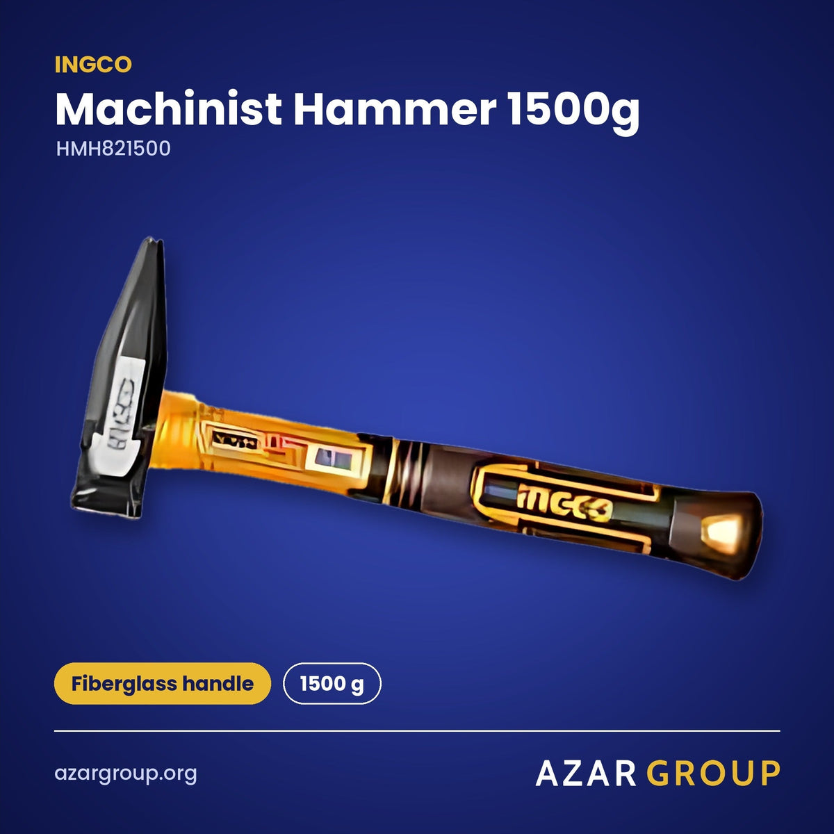 INGCO HMH821500 Machinist Hammer 1500g – Fiberglass handle, 1500 g