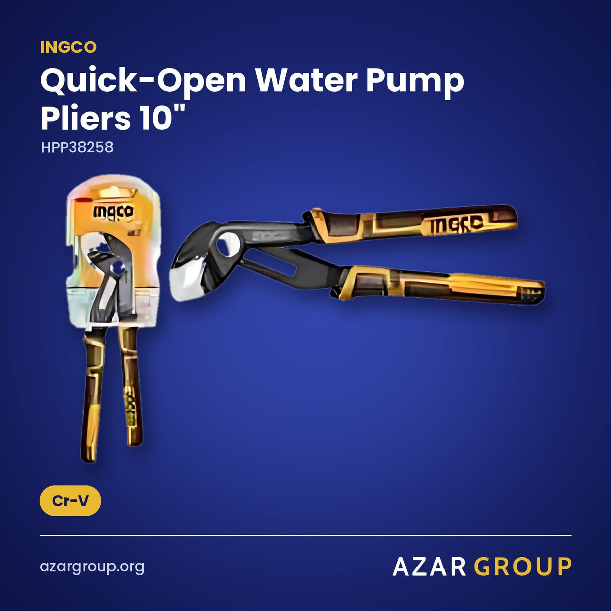 INGCO HPP38258 Quick-Open Water Pump Pliers 10" – Cr-V