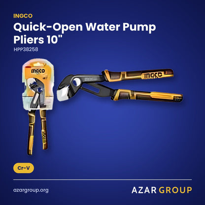 INGCO HPP38258 Quick-Open Water Pump Pliers 10" – Cr-V