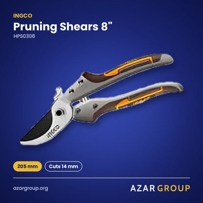 INGCO HPS0308 Pruning Shears 8" – 205 mm, Cuts 14 mm
