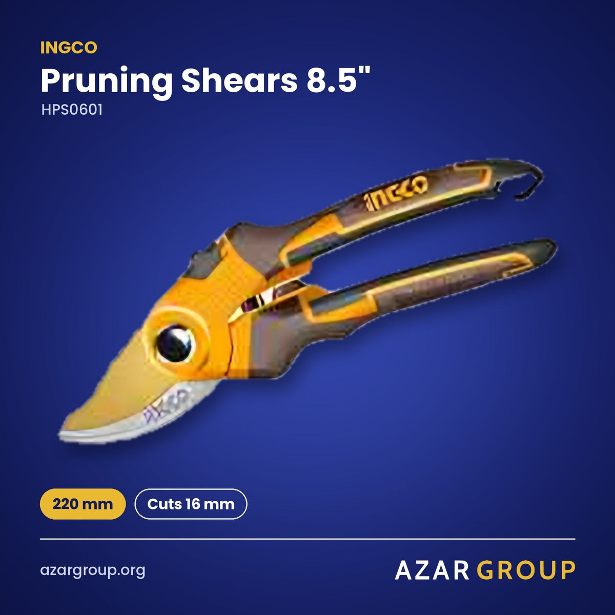 INGCO HPS0601 Pruning Shears 8.5" – 220 mm, Cuts 16 mm