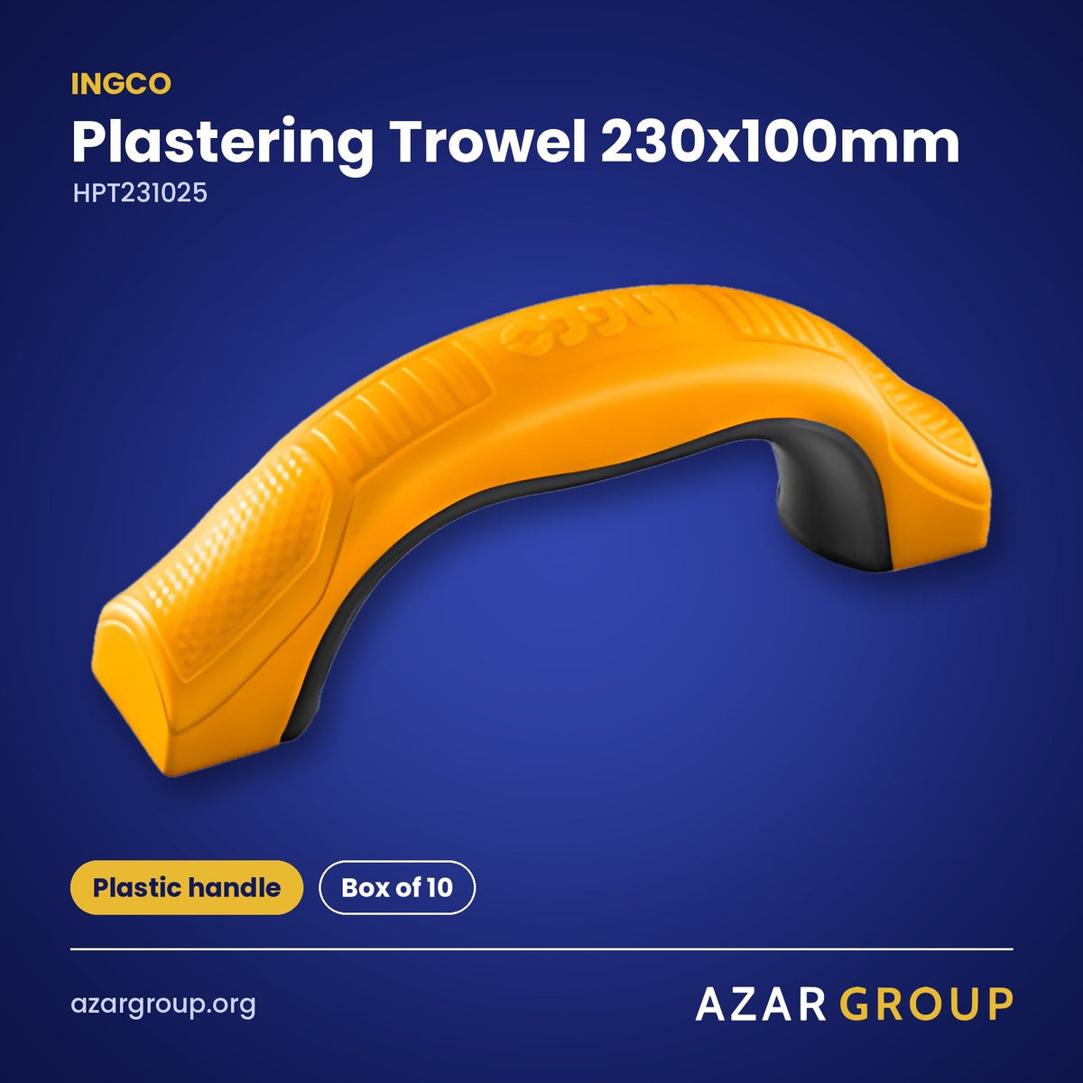 INGCO HPT231025 Plastering Trowel 230x100mm – Plastic handle, Box of 10