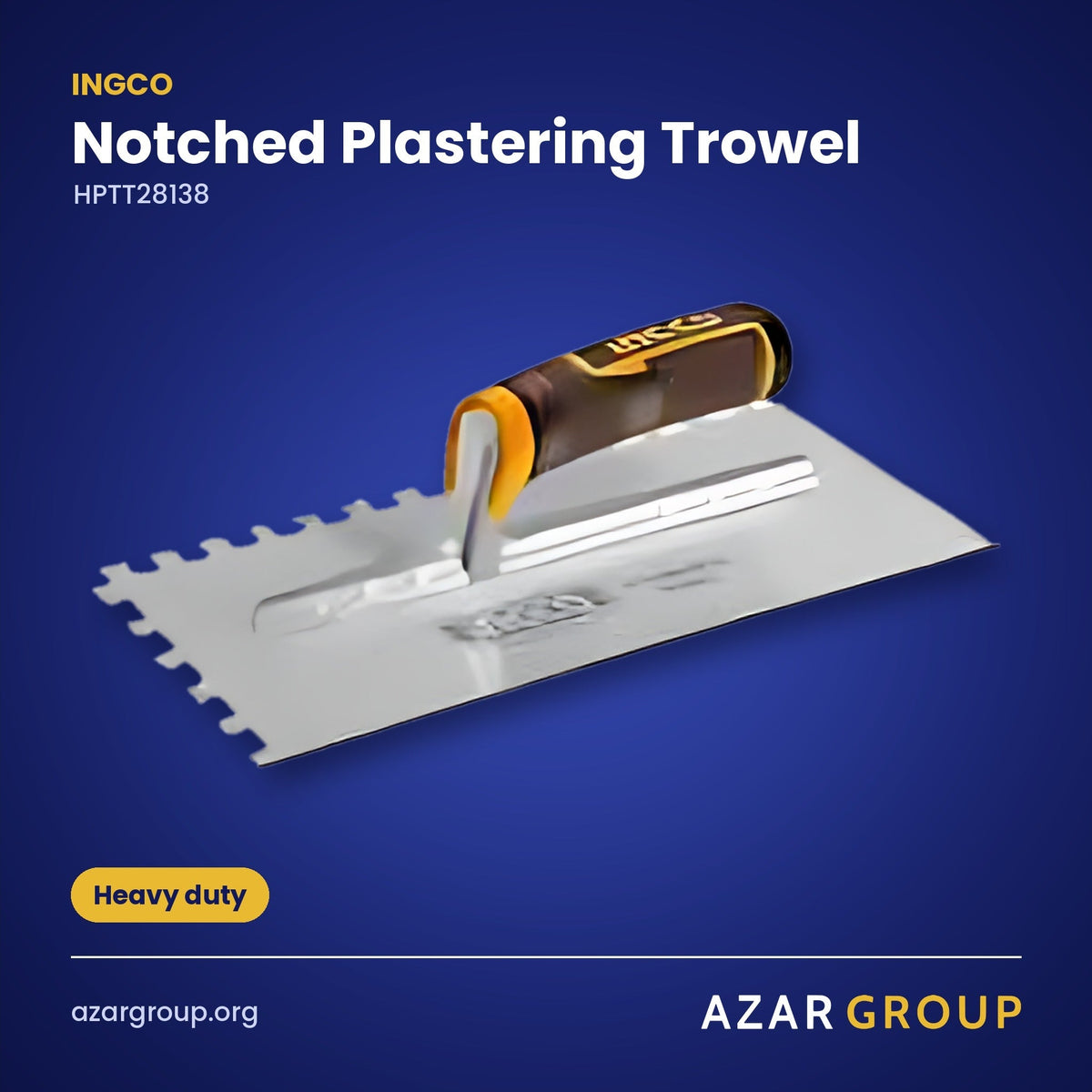 INGCO HPTT28138 Notched Plastering Trowel – Heavy duty