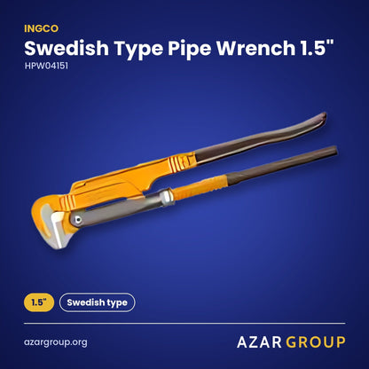 INGCO HPW04151 Swedish Type Pipe Wrench 1.5" – 1.5", Swedish type