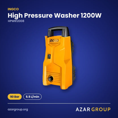 INGCO HPWR12008 High Pressure Washer 1200W – 90 Bar, 5.5 L/min