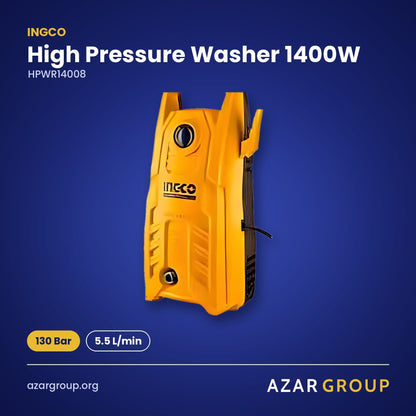 INGCO HPWR14008 High Pressure Washer 1400W – 130 Bar, 5.5 L/min