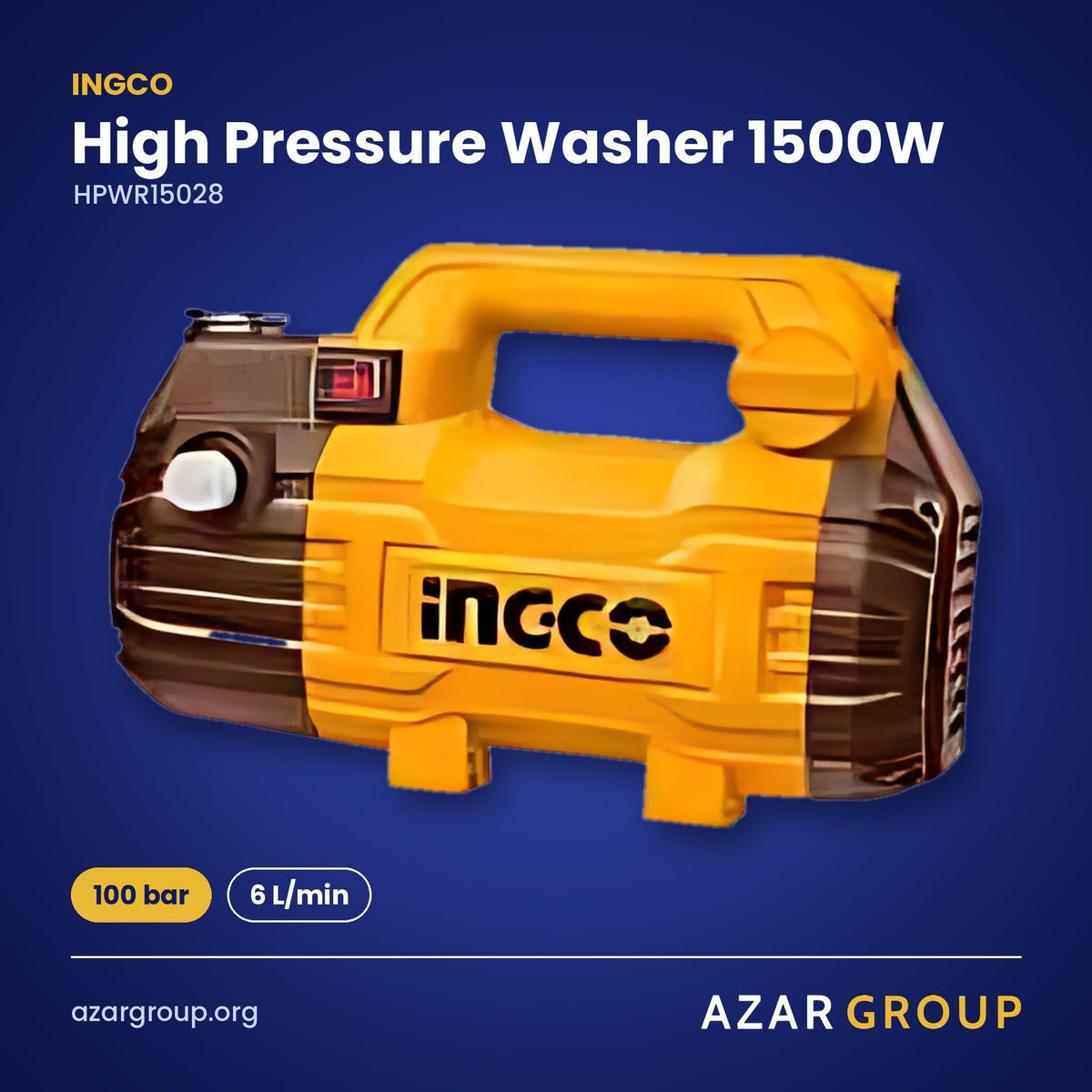 INGCO HPWR15028 High Pressure Washer 1500W – 100 bar, 6 L/min