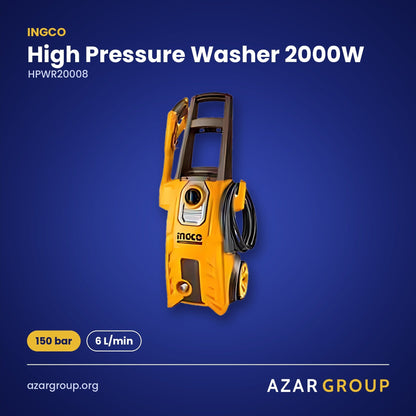 INGCO HPWR20008 High Pressure Washer 2000W – 150 bar, 6 L/min