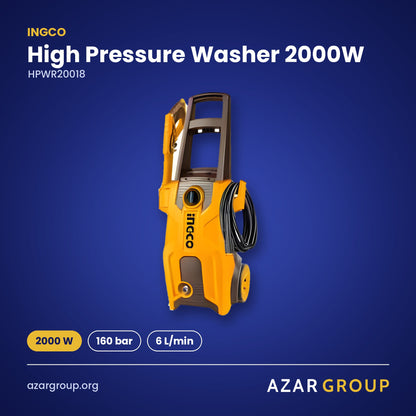 INGCO HPWR20018 High Pressure Washer 2000W – 2000 W, 160 bar, 6 L/min