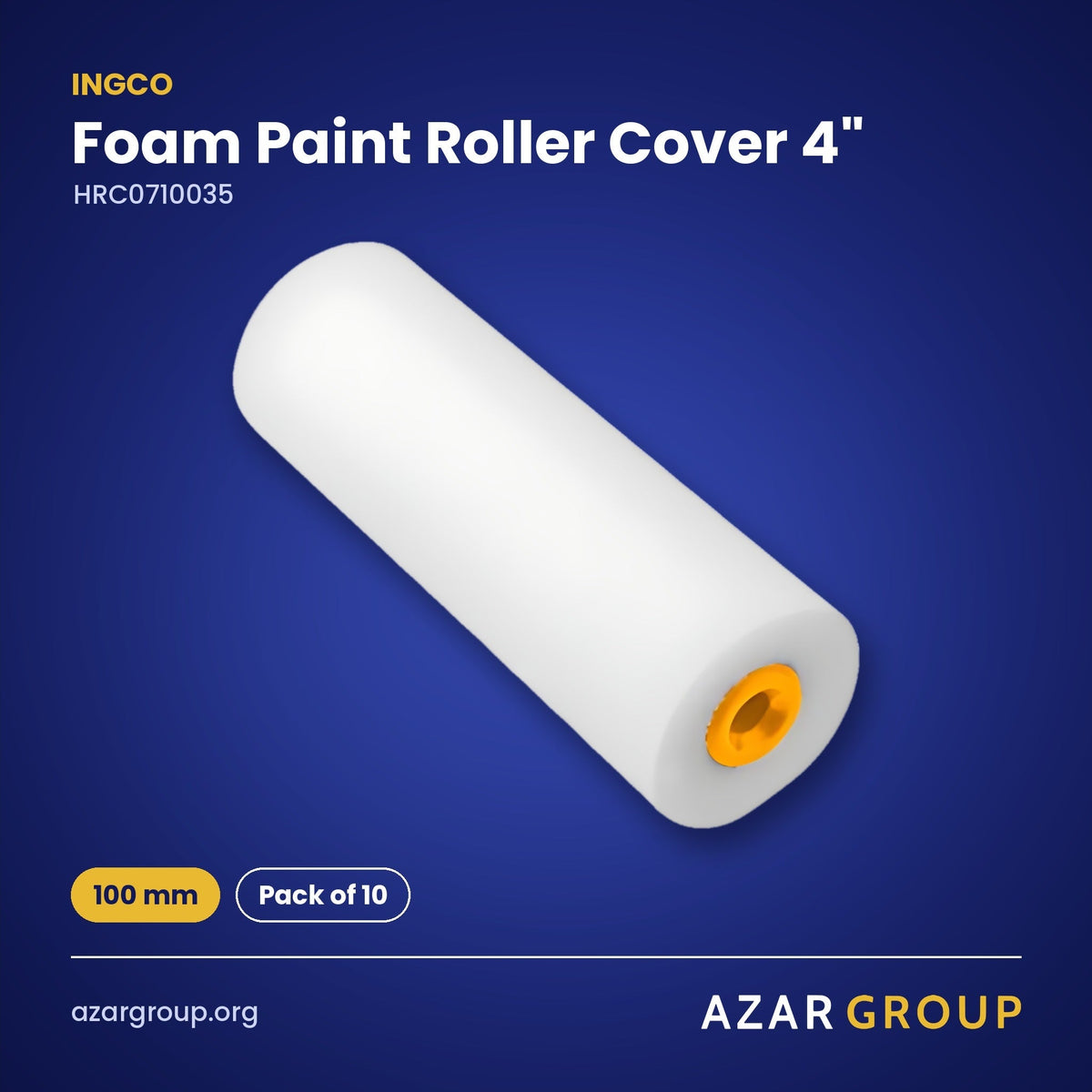 INGCO HRC0710035 Foam Paint Roller Cover 4" – 100 mm, Pack of 10