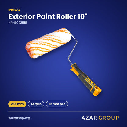INGCO HRHT092551 Exterior Paint Roller 10" – 255 mm, Acrylic, 22 mm pile