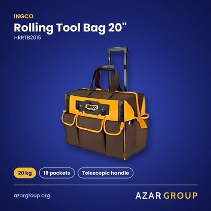 INGCO HRRTB2015 Rolling Tool Bag 20" – 20 kg, 19 pockets, Telescopic handle