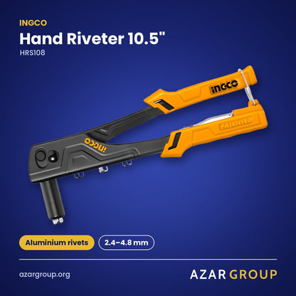 INGCO HRS108 Hand Riveter 10.5" – Aluminium rivets, 2.4–4.8 mm