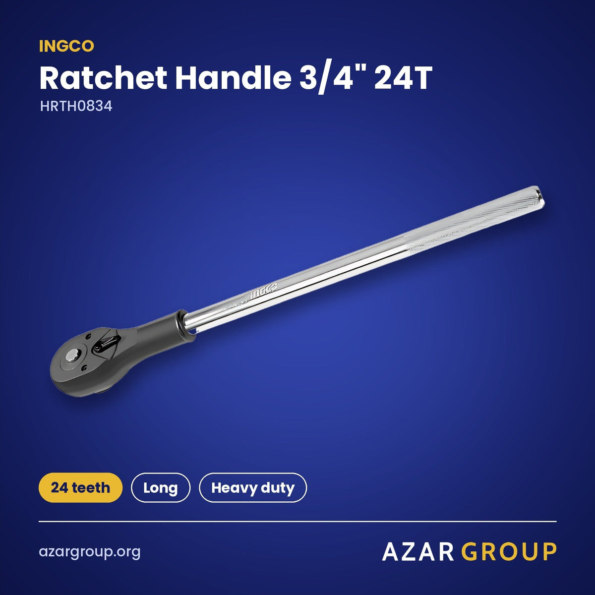 INGCO HRTH0834 Ratchet Handle 3/4" 24T – 24 teeth, Long, Heavy duty