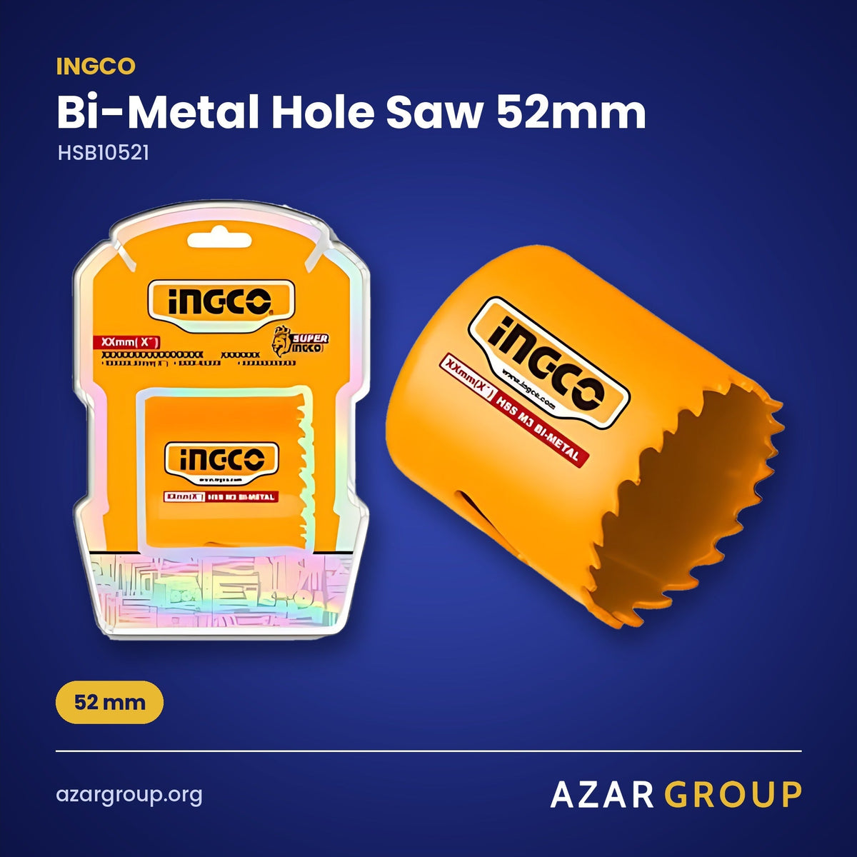 INGCO HSB10521 Bi-Metal Hole Saw 52mm – 52 mm