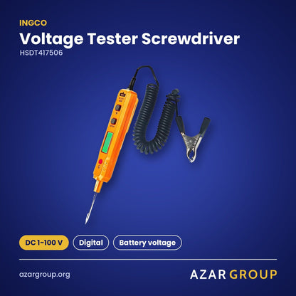 INGCO HSDT417506 Voltage Tester Screwdriver – DC 1-100 V, Digital, Battery voltage
