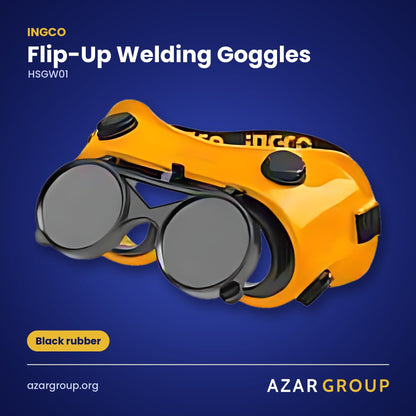INGCO HSGW01 Flip-Up Welding Goggles – Black rubber