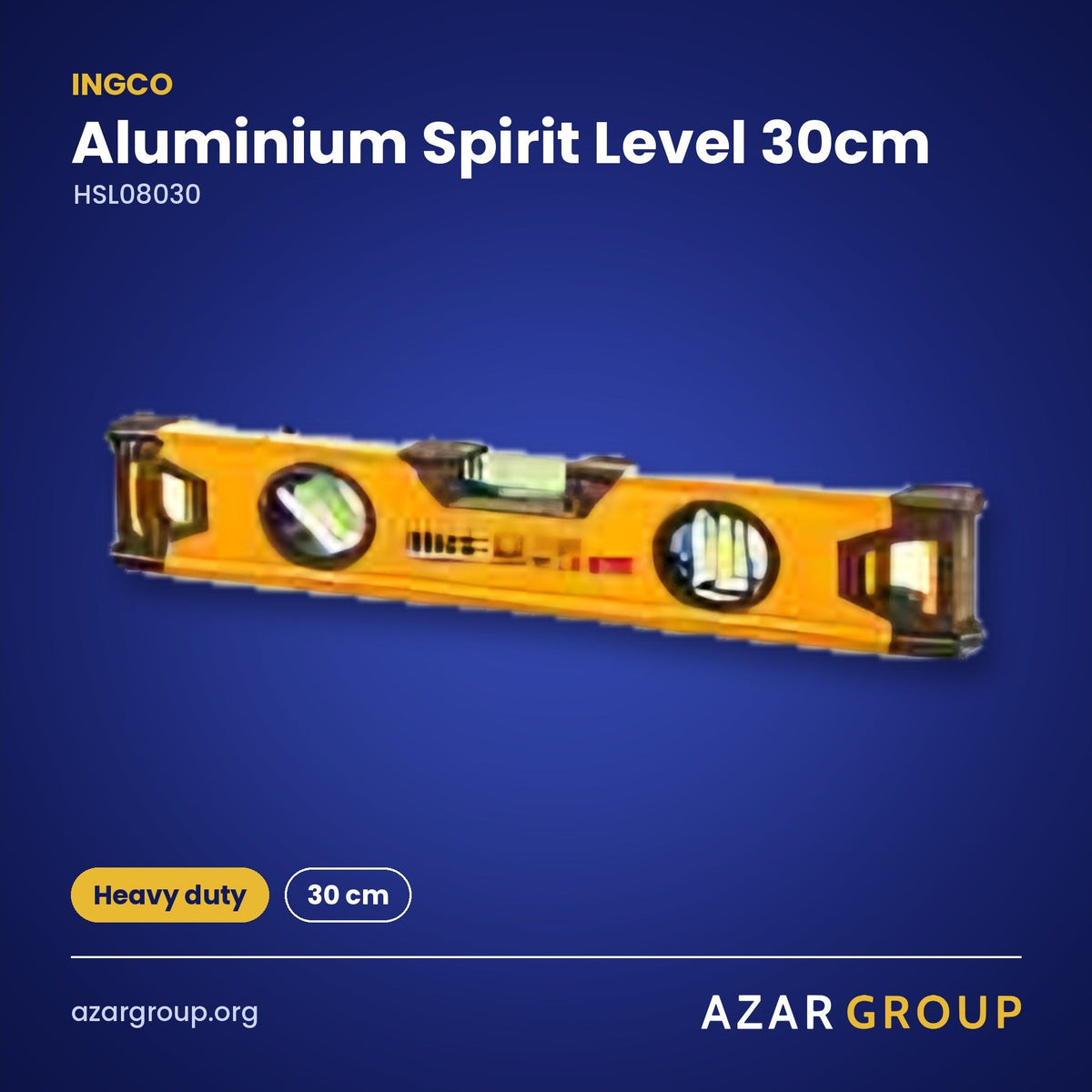INGCO HSL08030 Aluminium Spirit Level 30cm – Heavy duty, 30 cm