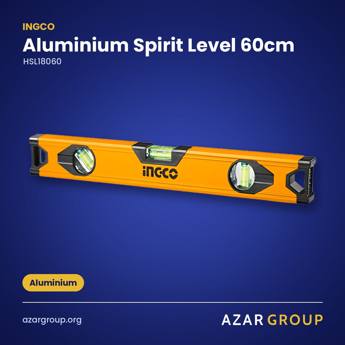 INGCO HSL18060 Aluminium Spirit Level 60cm – Aluminium