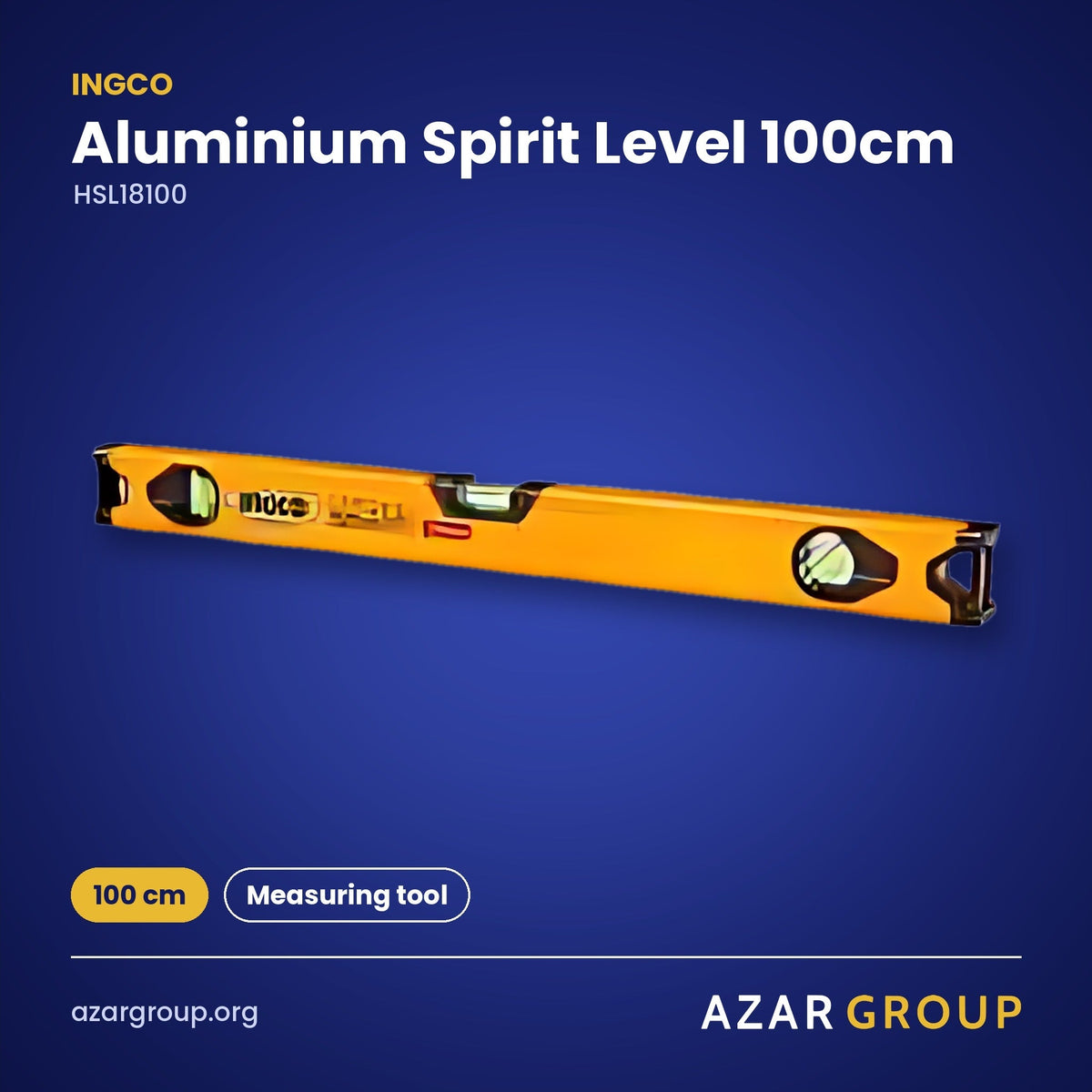 INGCO HSL18100 Aluminium Spirit Level 100cm – 100 cm, Measuring tool