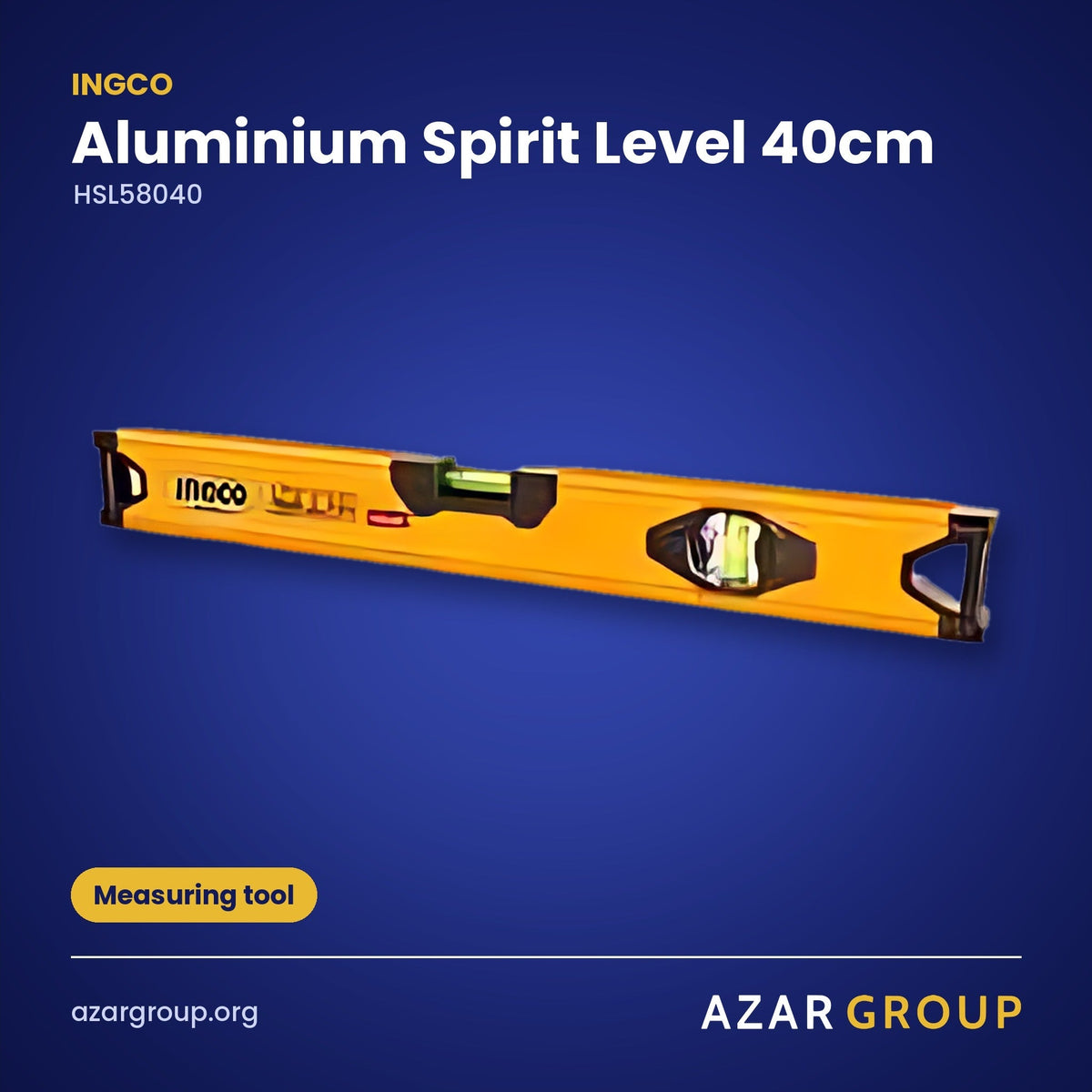 INGCO HSL58040 Aluminium Spirit Level 40cm – Measuring tool
