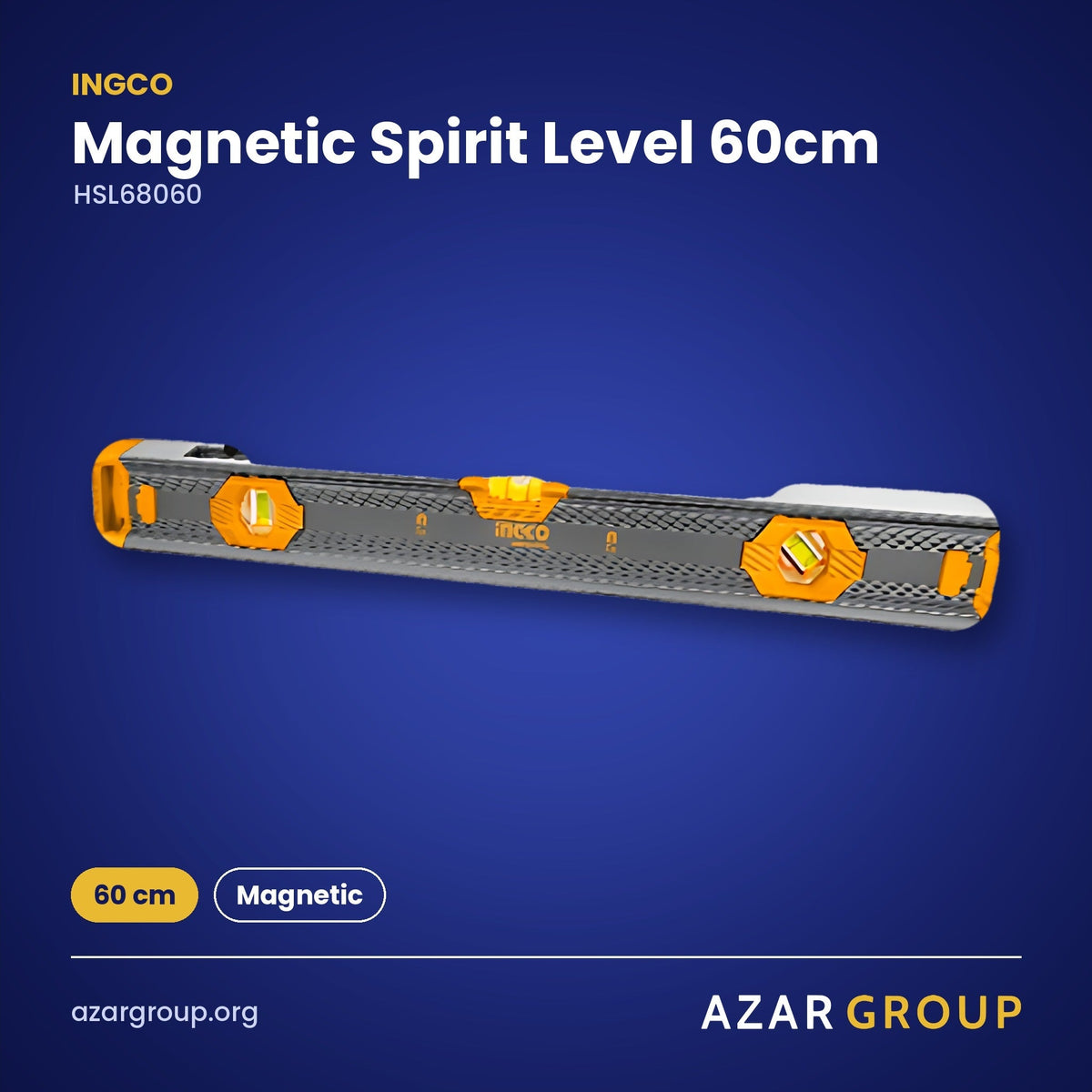 INGCO HSL68060 Magnetic Spirit Level 60cm – 60 cm, Magnetic