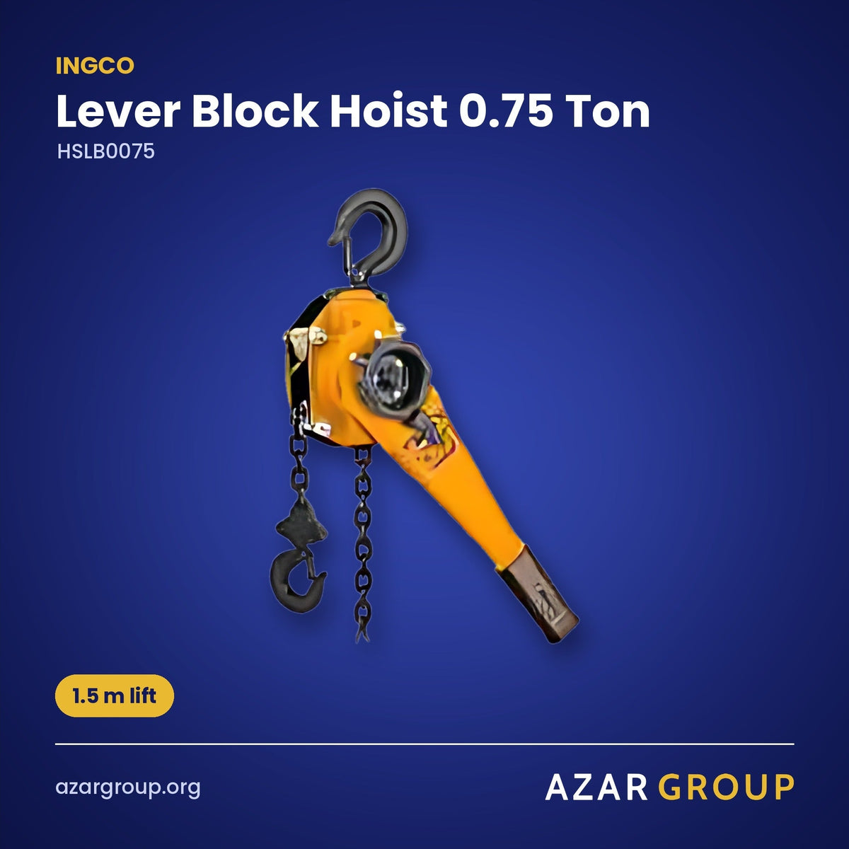 INGCO HSLB0075 Lever Block Hoist 0.75 Ton – 1.5 m lift