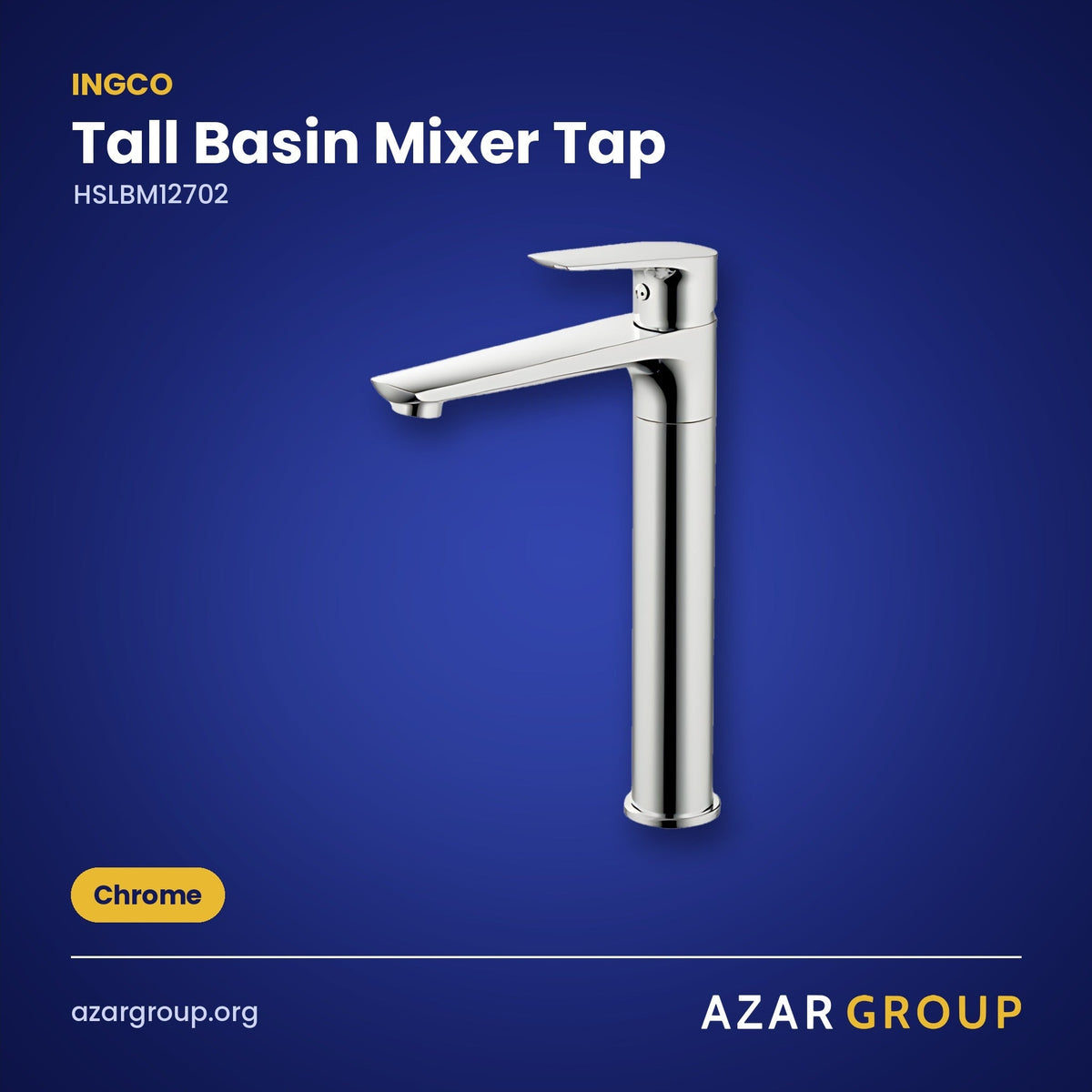 INGCO HSLBM12702 Tall Basin Mixer Tap – Chrome