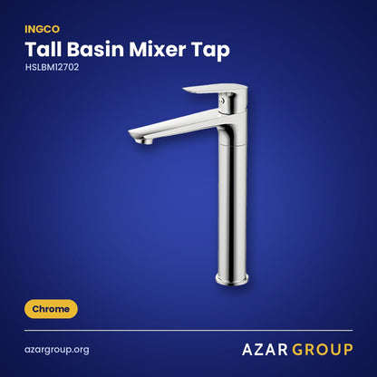 INGCO HSLBM12702 Tall Basin Mixer Tap – Chrome
