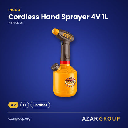 INGCO HSPP3701 Cordless Hand Sprayer 4V 1L – 4 V, 1 L, Cordless