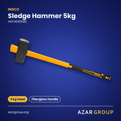 INGCO HSTH03058D Sledge Hammer 5kg – 5 kg head, Fiberglass handle