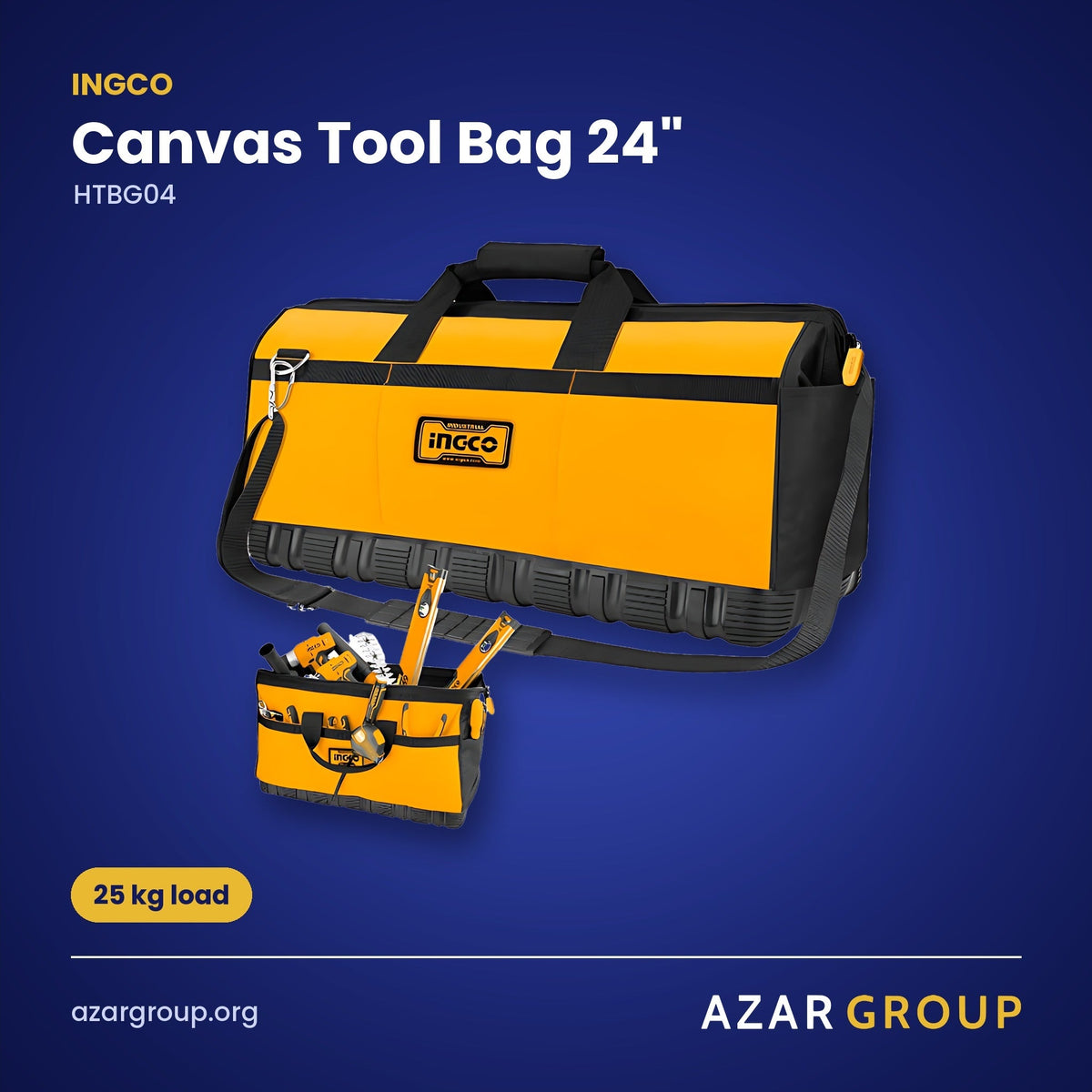 INGCO HTBG04 Canvas Tool Bag 24" – 25 kg load