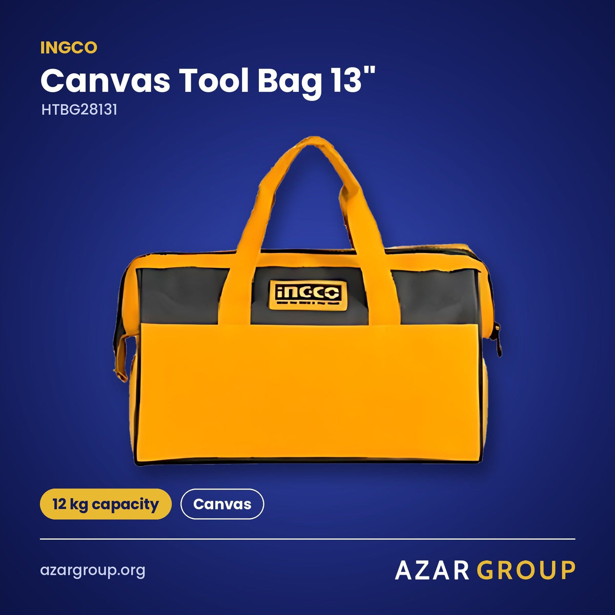 INGCO HTBG28131 Canvas Tool Bag 13" – 12 kg capacity, Canvas