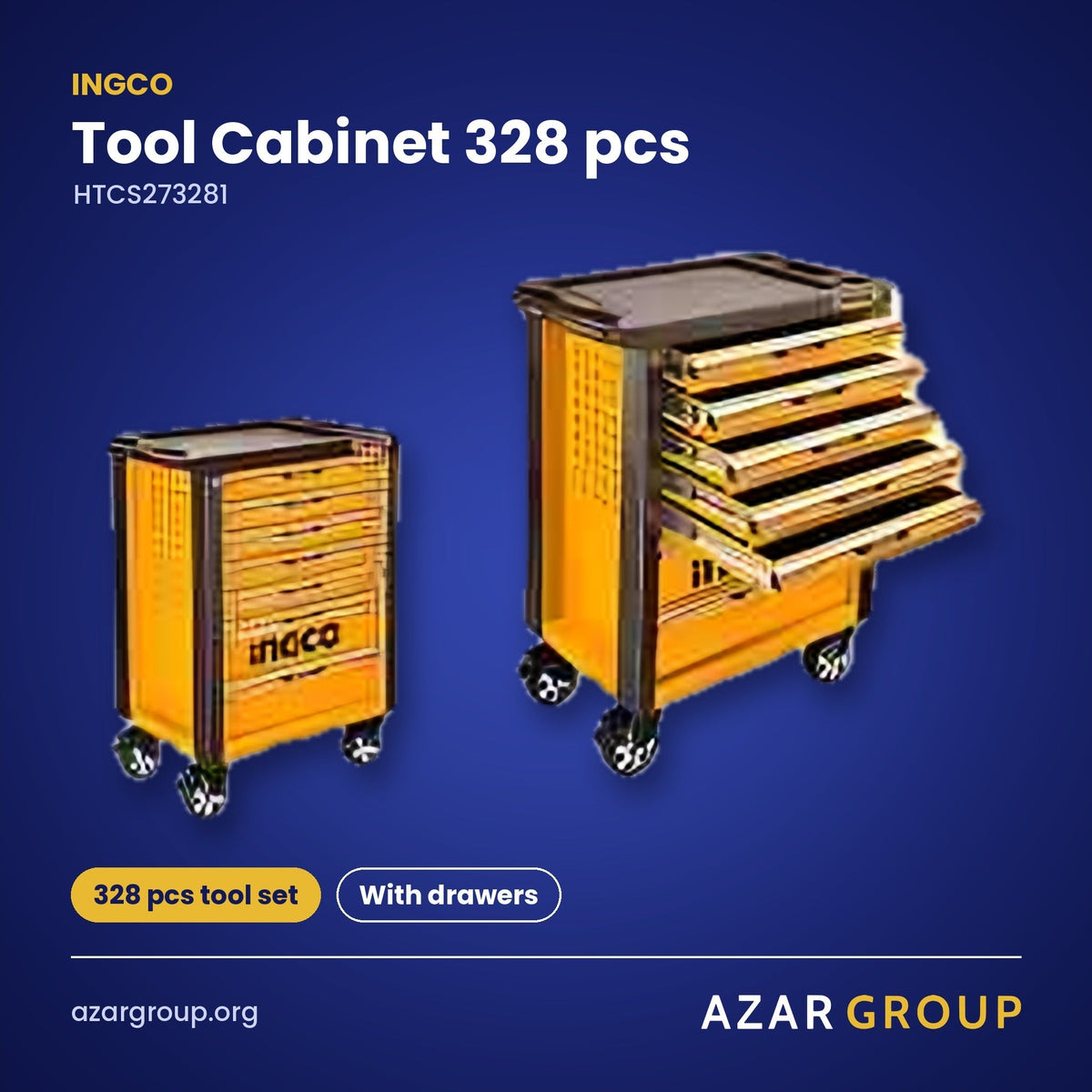 INGCO HTCS273281 Tool Cabinet 328 pcs – 328 pcs tool set, With drawers