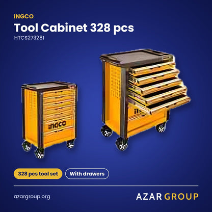 INGCO HTCS273281 Tool Cabinet 328 pcs – 328 pcs tool set, With drawers