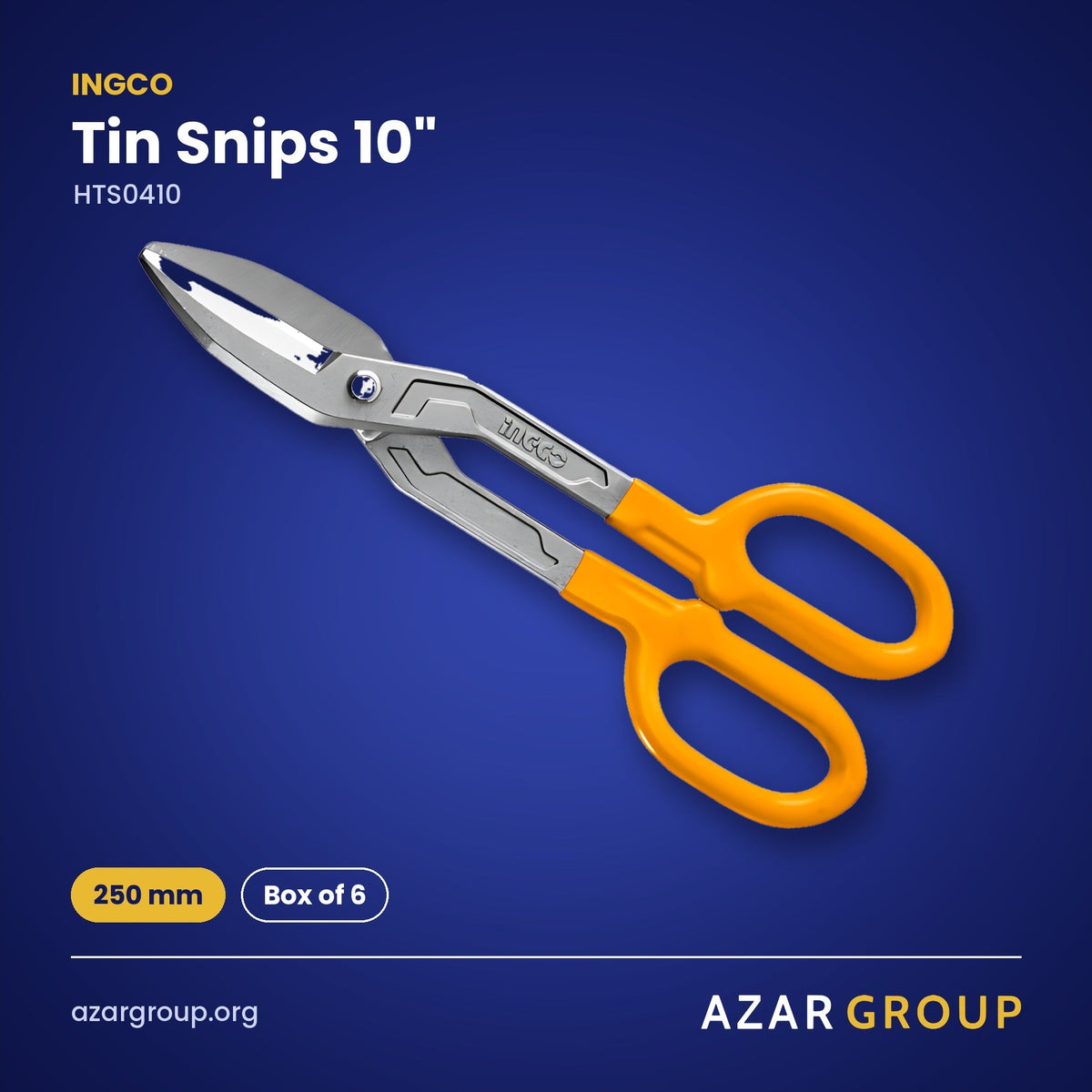 INGCO HTS0410 Tin Snips 10" – 250 mm, Box of 6