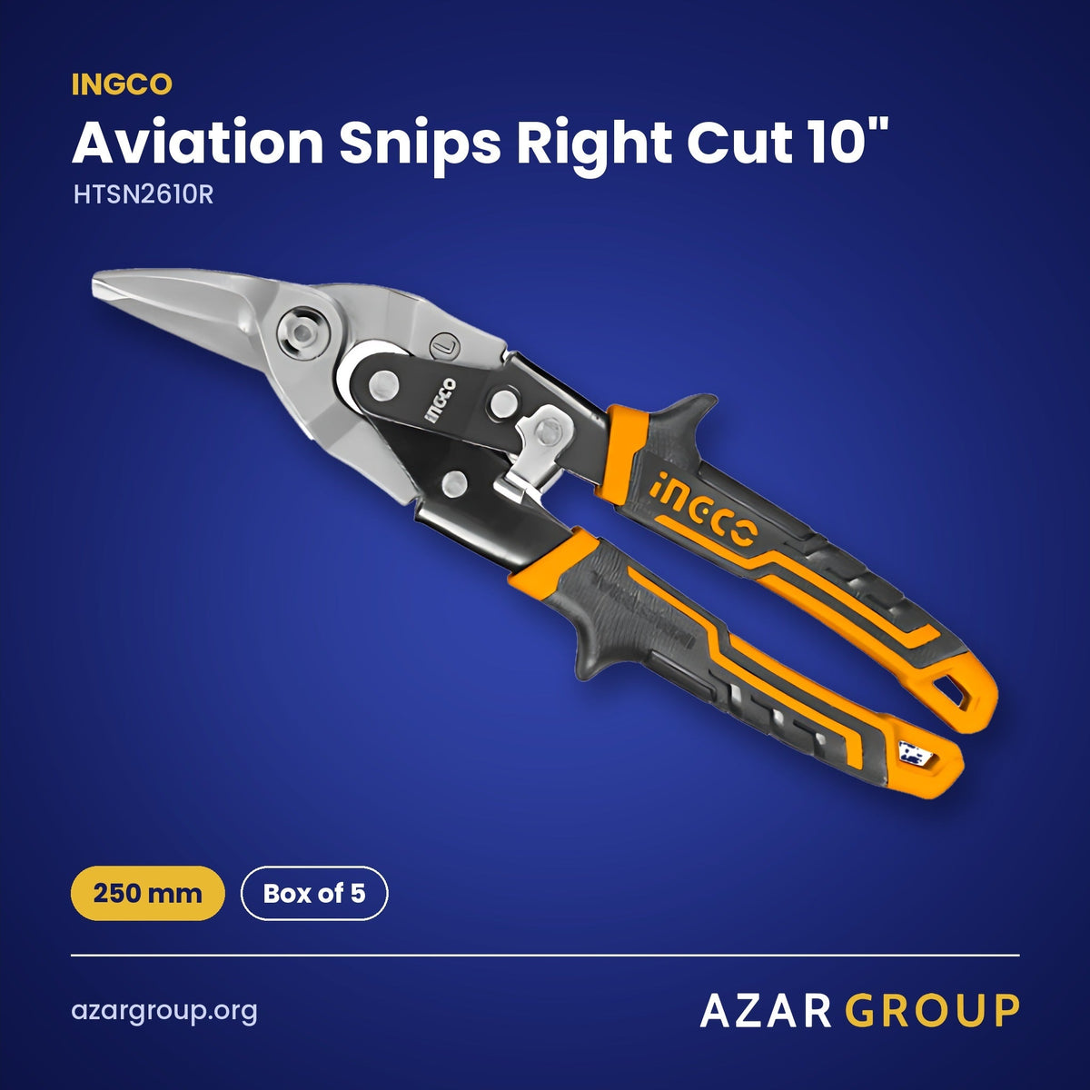 INGCO HTSN2610R Aviation Snips Right Cut 10" – 250 mm, Box of 5
