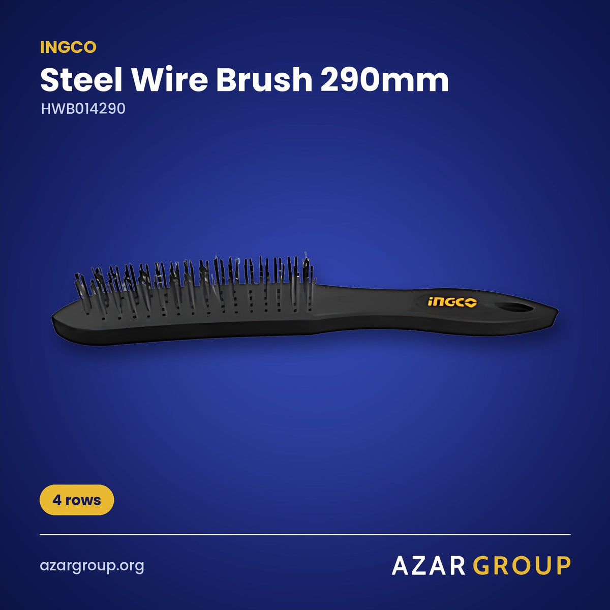 INGCO HWB014290 Steel Wire Brush 290mm – 4 rows