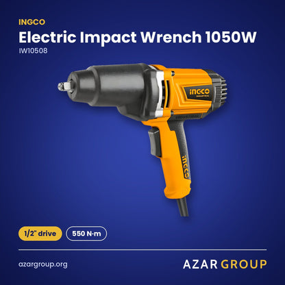 INGCO IW10508 Electric Impact Wrench 1050W – 1/2" drive, 550 N·m