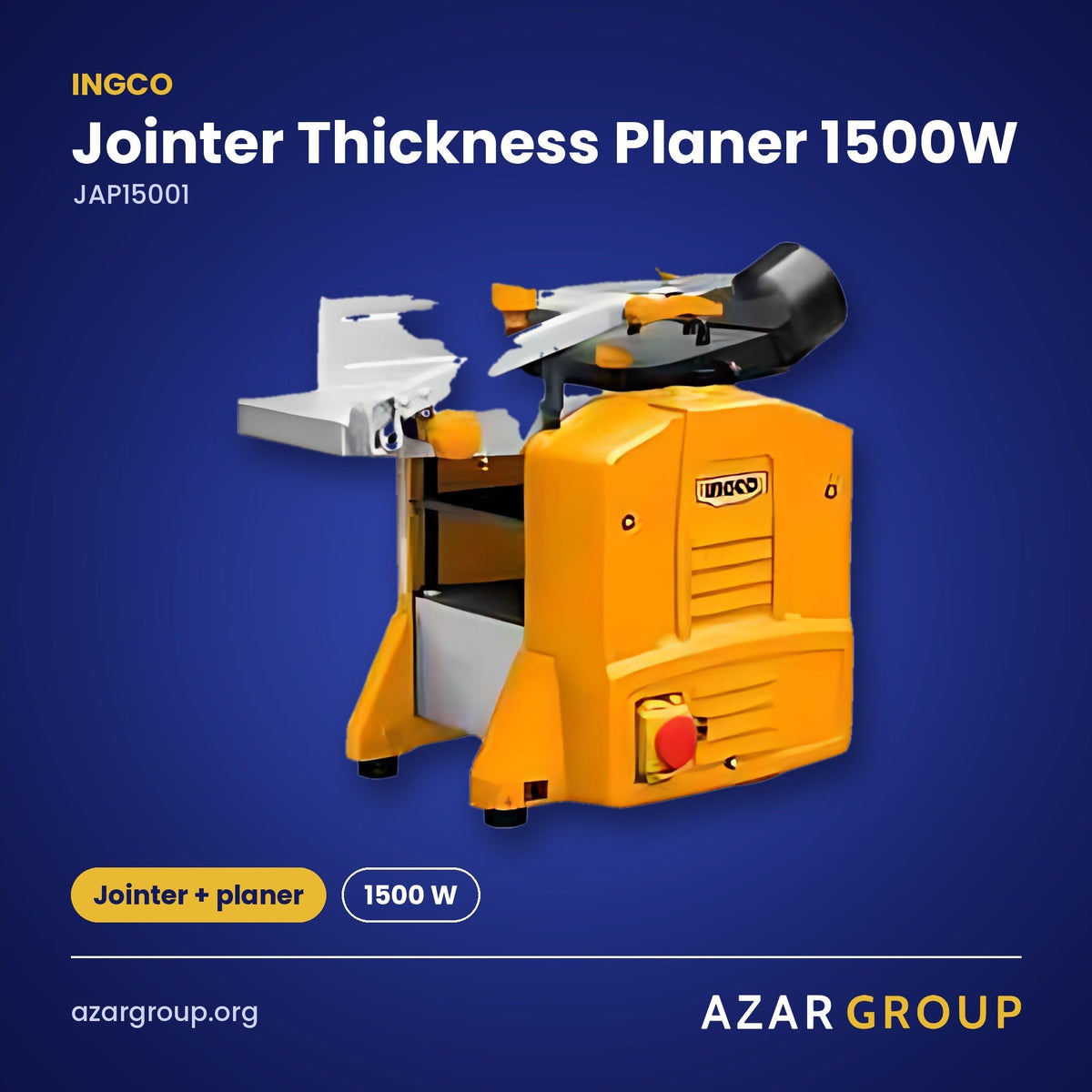 INGCO JAP15001 Jointer Thickness Planer 1500W – Jointer + planer, 1500 W