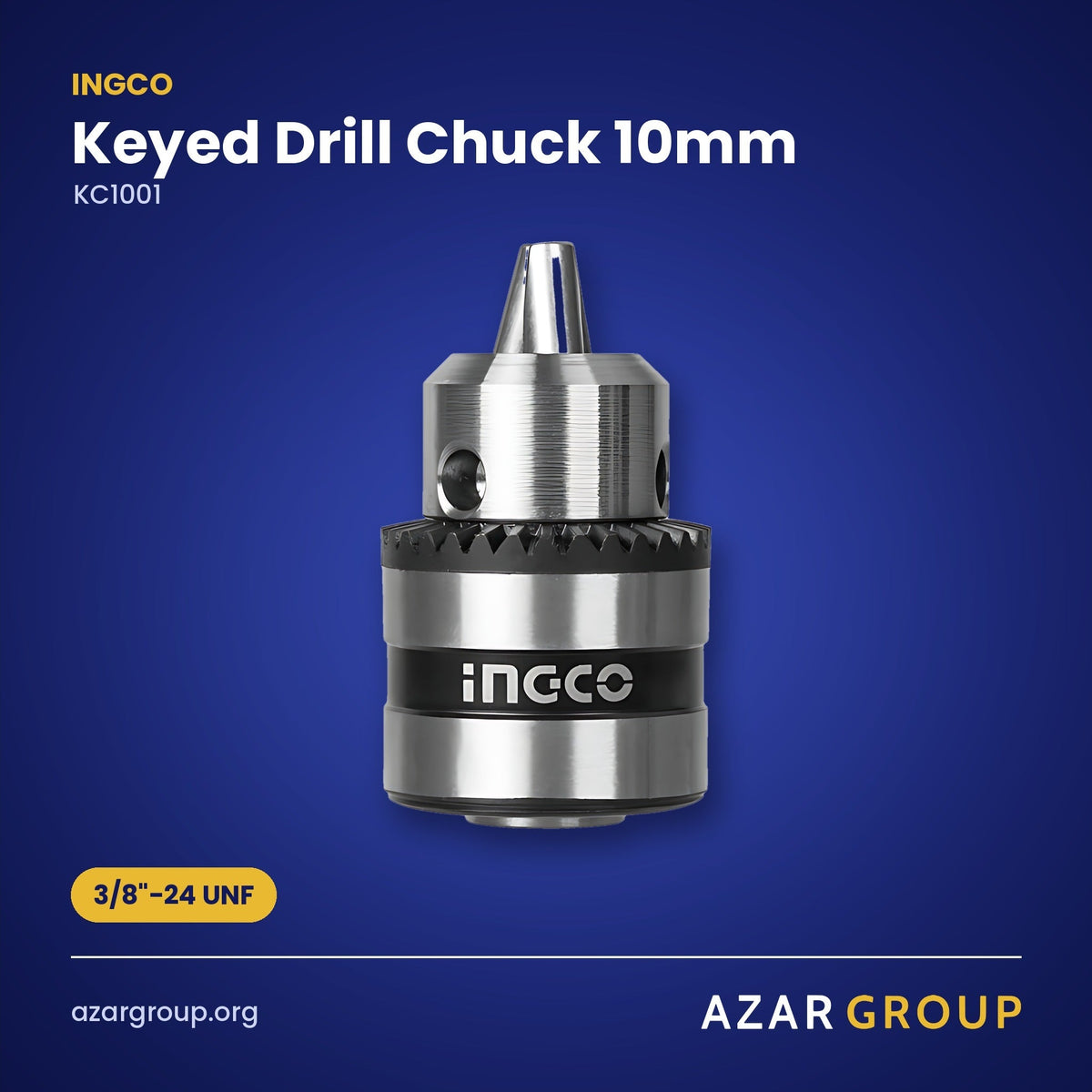 INGCO KC1001 Keyed Drill Chuck 10mm – 3/8"-24 UNF