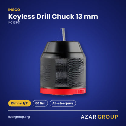 INGCO KC13201 Keyless Drill Chuck 13 mm – 13 mm · 1/2″, 60 Nm, All-steel jaws