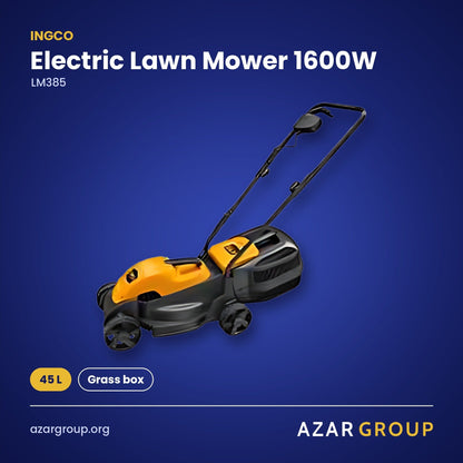 INGCO LM385 Electric Lawn Mower 1600W – 45 L, Grass box