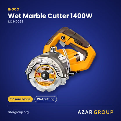 INGCO MC140068 Wet Marble Cutter 1400W – 110 mm blade, Wet cutting