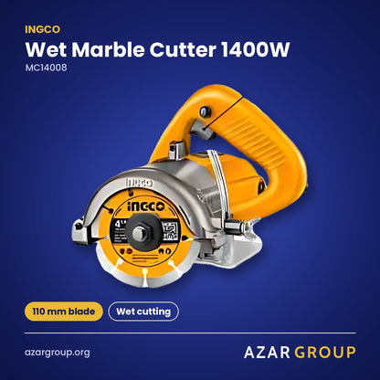 INGCO MC14008 Wet Marble Cutter 1400W – 110 mm blade, Wet cutting