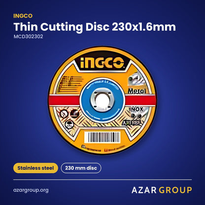 INGCO MCD302302 Thin Cutting Disc 230x1.6mm – Stainless steel, 230 mm disc
