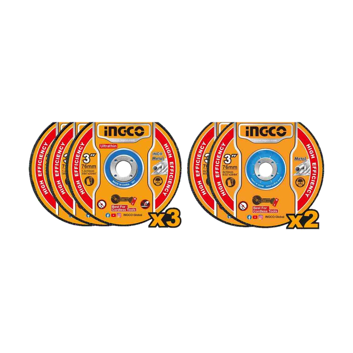 INGCO MCD303768 Cutting & Grinding Disc Set