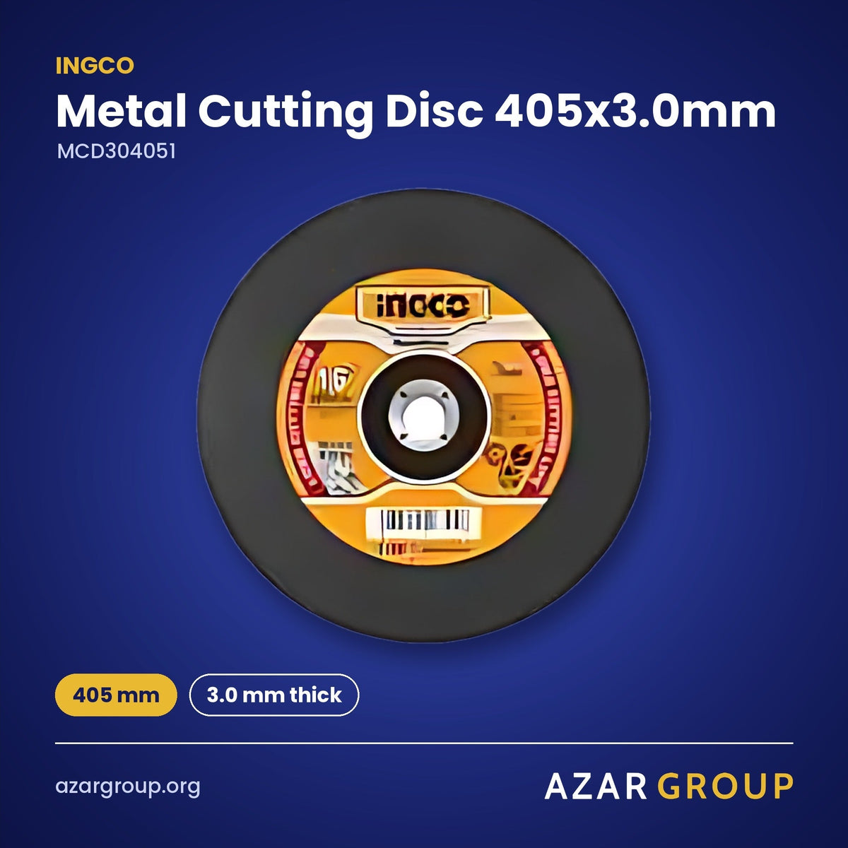 INGCO MCD304051 Metal Cutting Disc 405x3.0mm – 405 mm, 3.0 mm thick