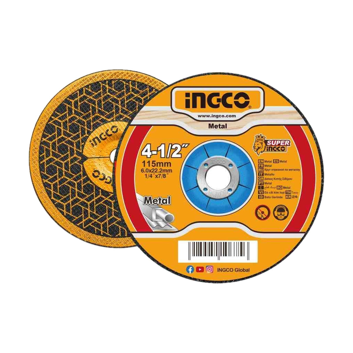 INGCO MGD601151 Metal Grinding Disc 115x6.0 mm