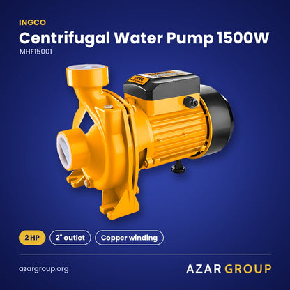 INGCO MHF15001 Centrifugal Water Pump 1500W – 2 HP, 2" outlet, Copper winding